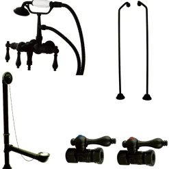 Kingston Brass Vintage Wall Mount Down Spout Clawfoot Tub Faucet Package