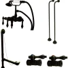 Kingston Brass Vintage Wall Mount Down Spout Clawfoot Tub Faucet Package in Oil Rubbed Bronze