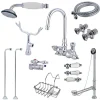 Kingston Brass Vintage Wall Mount Gooseneck Clawfoot Tub Filler with Shower Mixer Kit in Polished Chrome