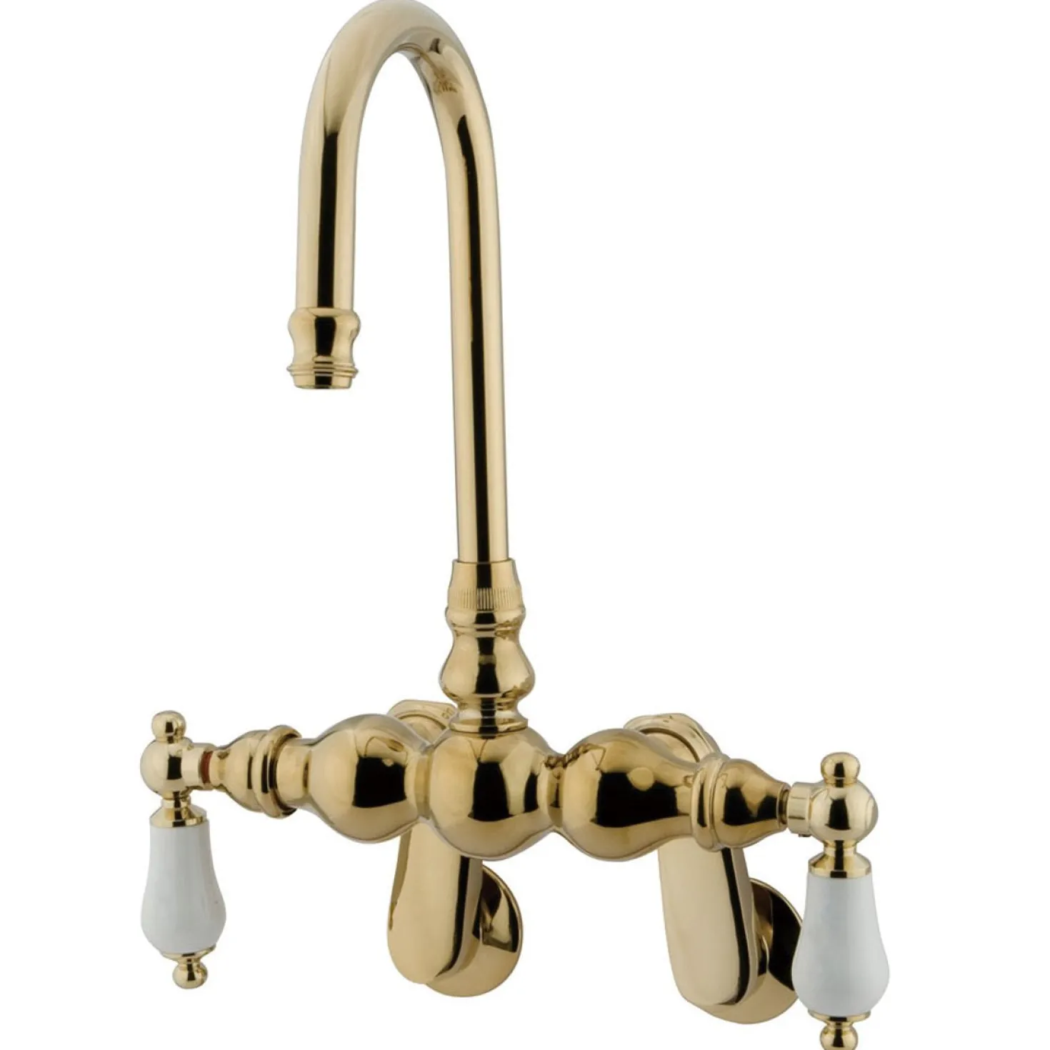 Kingston Brass Vintage Wall Mount Clawfoot Tub Filler Faucet with 3-3/8" Spread
