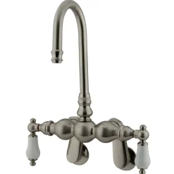 Kingston Brass Vintage Wall Mount Clawfoot Tub Filler Faucet with 3-3/8" Spread