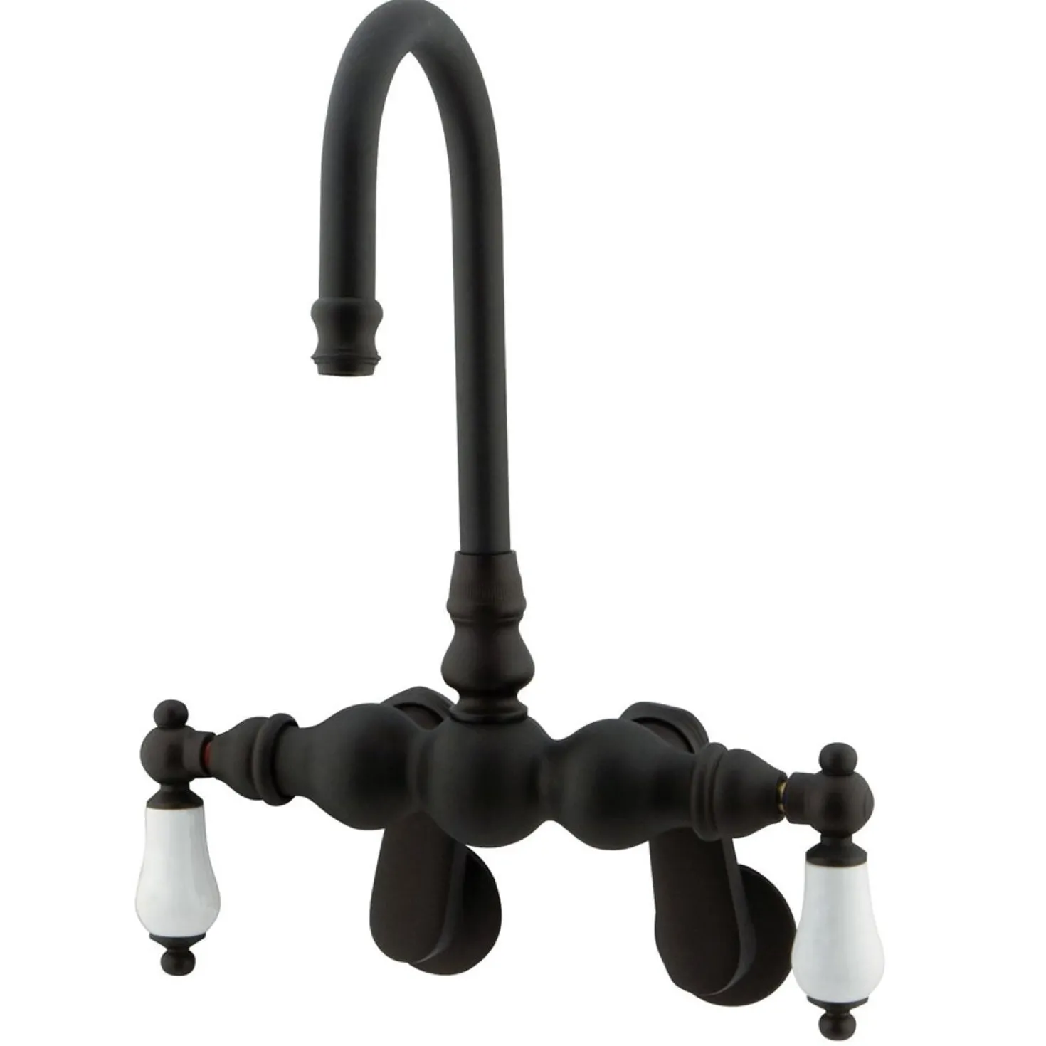 Kingston Brass Vintage Wall Mount Clawfoot Tub Filler Faucet with 3-3/8" Spread