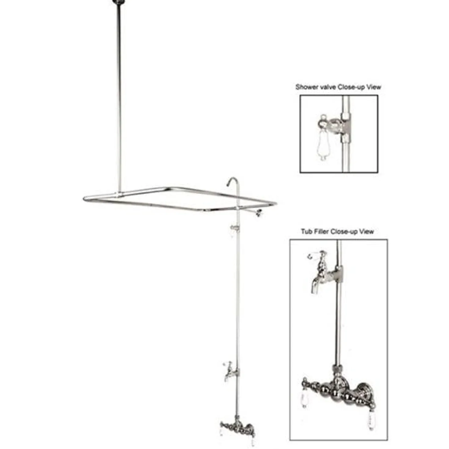 Kingston Brass Vintage 3-3/8" Wall Mount Tub Filler Faucet