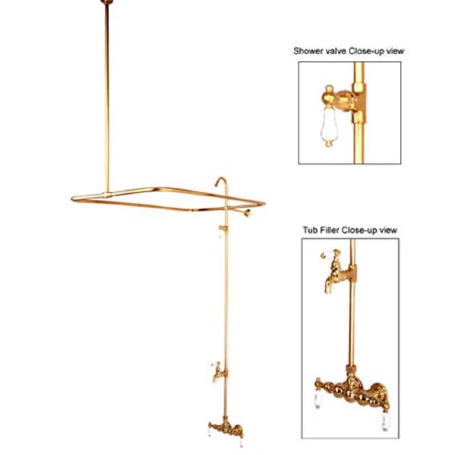 Kingston Brass Vintage 3-3/8" Wall Mount Tub Filler Faucet