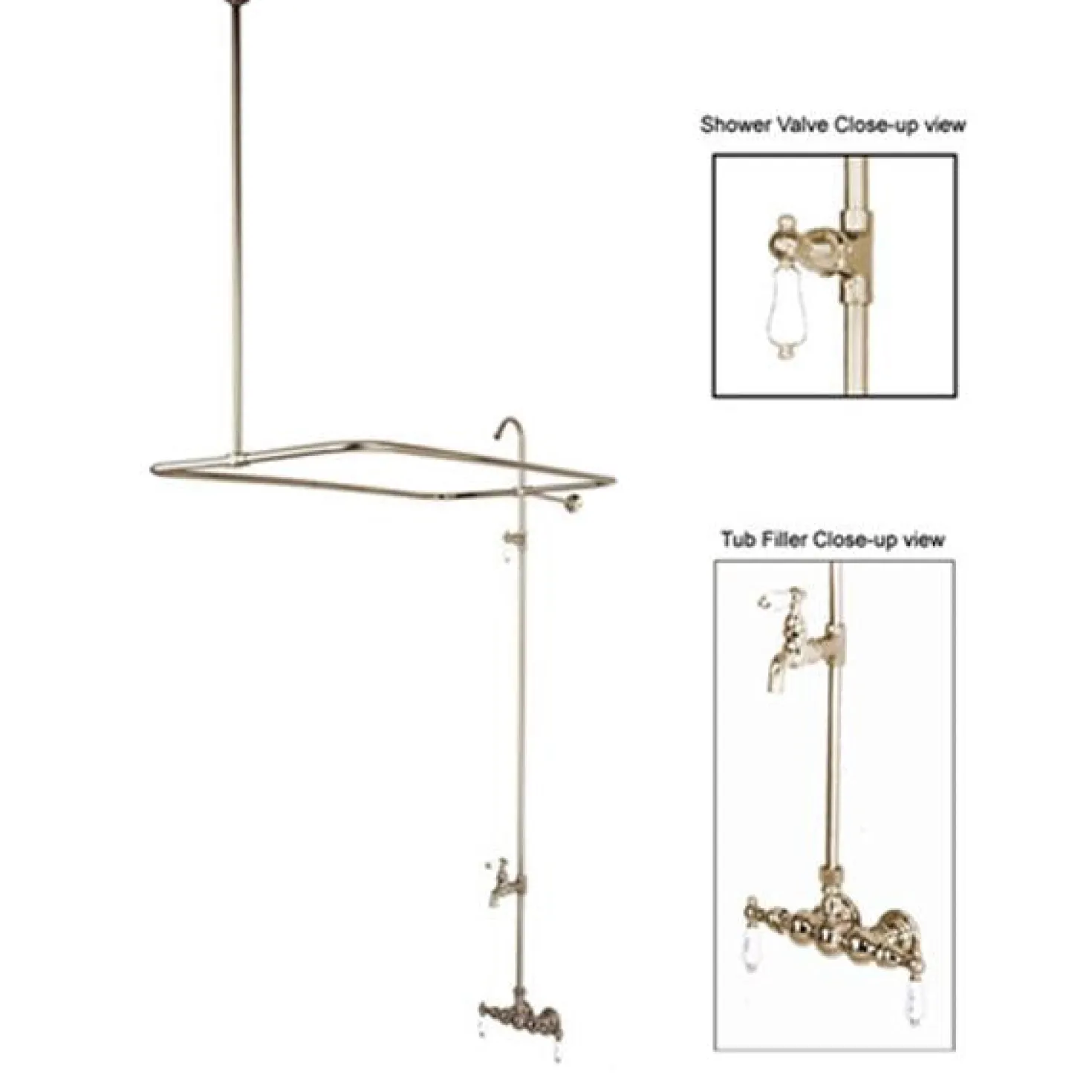 Kingston Brass Vintage 3-3/8" Wall Mount Tub Filler Faucet