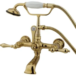 Kingston Brass Vintage 7" Wall Mount Clawfoot Tub Filler with Hand Shower