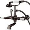 Kingston Brass Vintage Wall Mount Clawfoot Tub Filler Faucet with 7" Spread and Hand Shower
