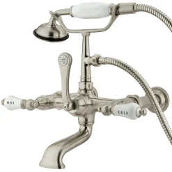 Kingston Brass Vintage Wall Mount Clawfoot Tub Filler Faucet with 7