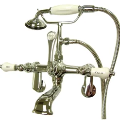 Kingston Brass Vintage Wall Mount Clawfoot Tub Filler Faucet with Hand Shower