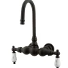 Kingston Brass Vintage Wall Mount Clawfoot Tub Filler Faucet with 3-3/8" Centers