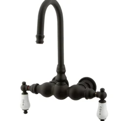 Kingston Brass Vintage Wall Mount Clawfoot Tub Filler Faucet with 3-3/8" Centers