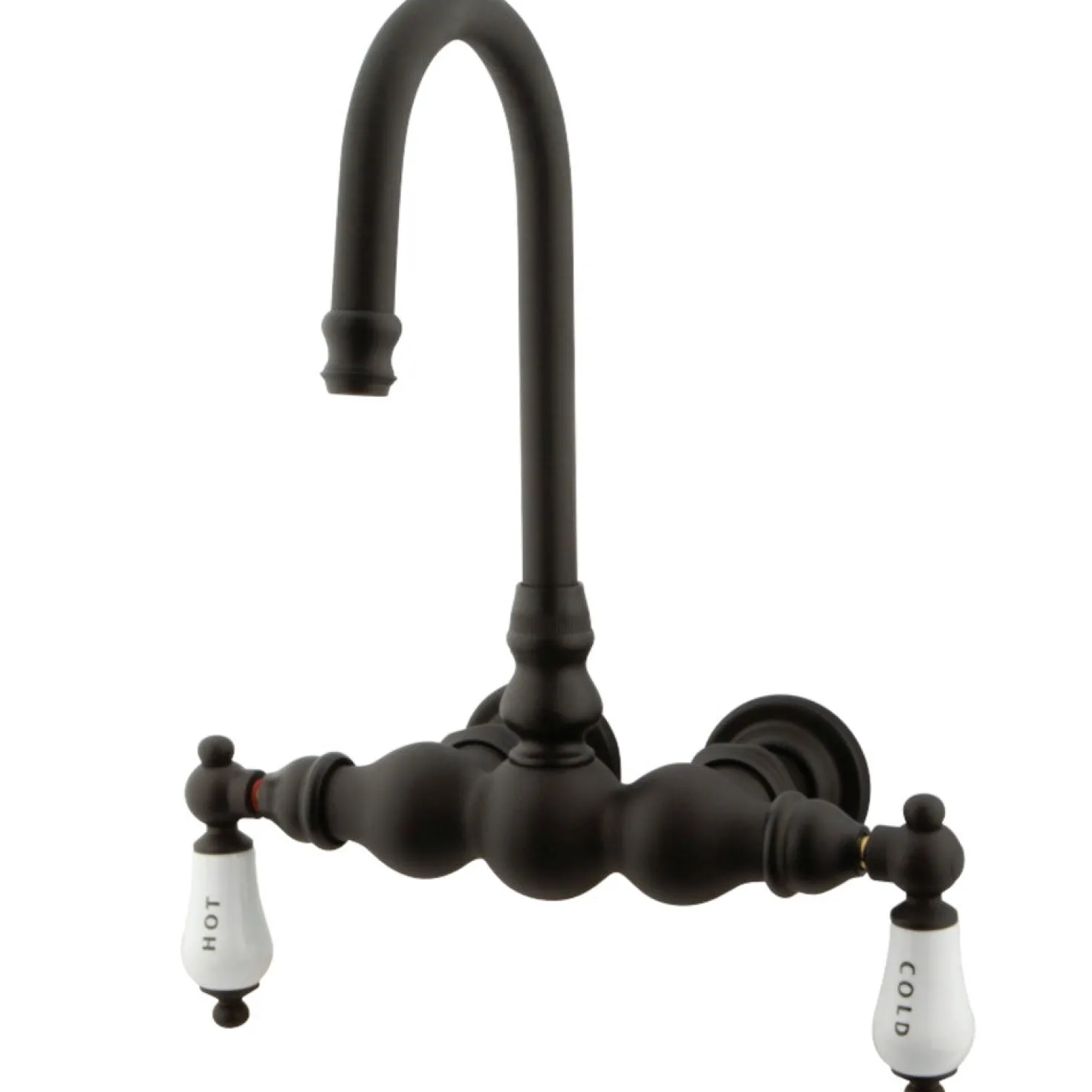 Kingston Brass Vintage Wall Mount Clawfoot Tub Filler Faucet with 3-3/8" Centers