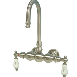 Kingston Brass Vintage Wall Mount Clawfoot Tub Filler Faucet with 3-3/8" Centers