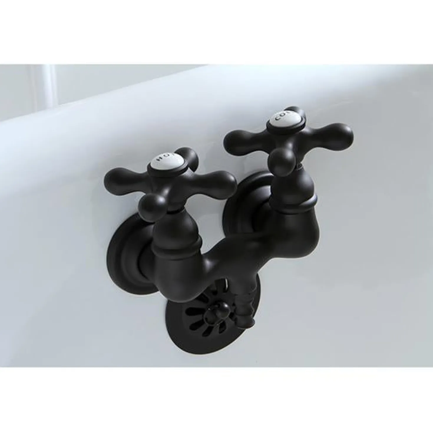 Kingston Brass Vintage Wall Mount 3-3/8" Brass Clawfoot Tub Filler