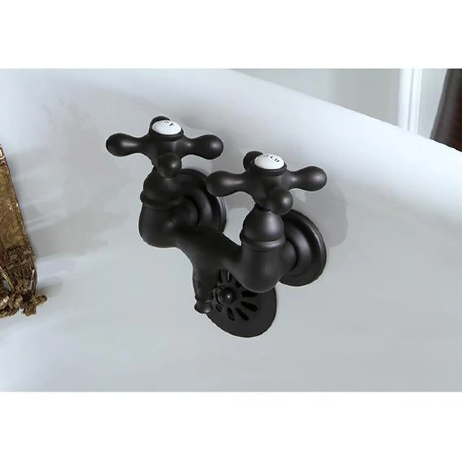 Kingston Brass Vintage Wall Mount 3-3/8" Brass Clawfoot Tub Filler