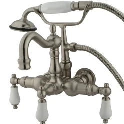 Kingston Brass Vintage Wall Mount Clawfoot Tub Filler with Hand Shower