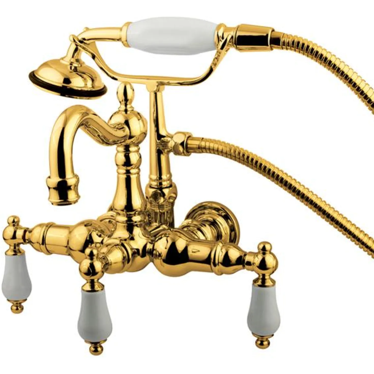 Kingston Brass Vintage Wall Mount Clawfoot Tub Filler with Hand Shower