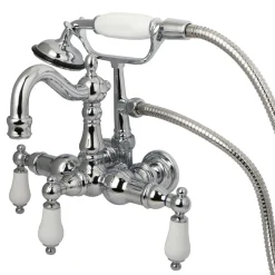 Kingston Brass Vintage Wall Mount Clawfoot Tub Filler with Hand Shower