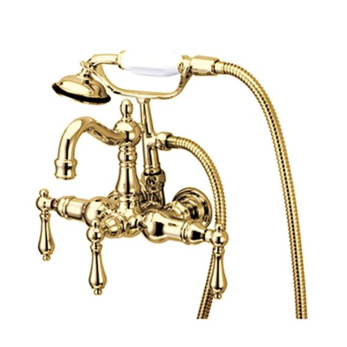 Kingston Brass Vintage 3-3/8" Wall Mount Clawfoot Tub Filler with Hand Shower
