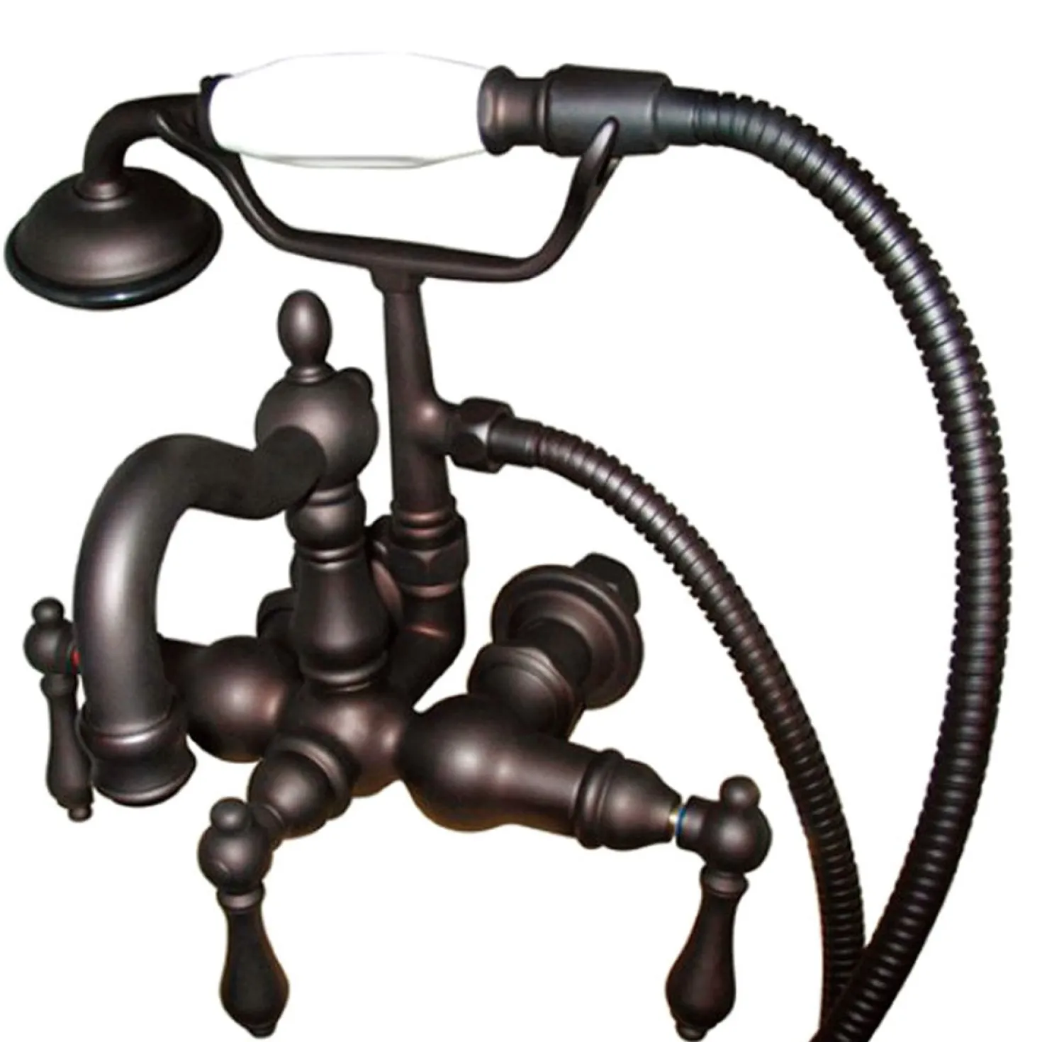 Kingston Brass Vintage 3-3/8" Wall Mount Clawfoot Tub Filler with Hand Shower
