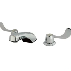 Kingston Brass Vista Handle 8" to 16" Widespread Lavatory Faucet with Grid Strainer