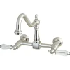 Kingston Brass Wall Mount 8" Centerset Kitchen Faucet