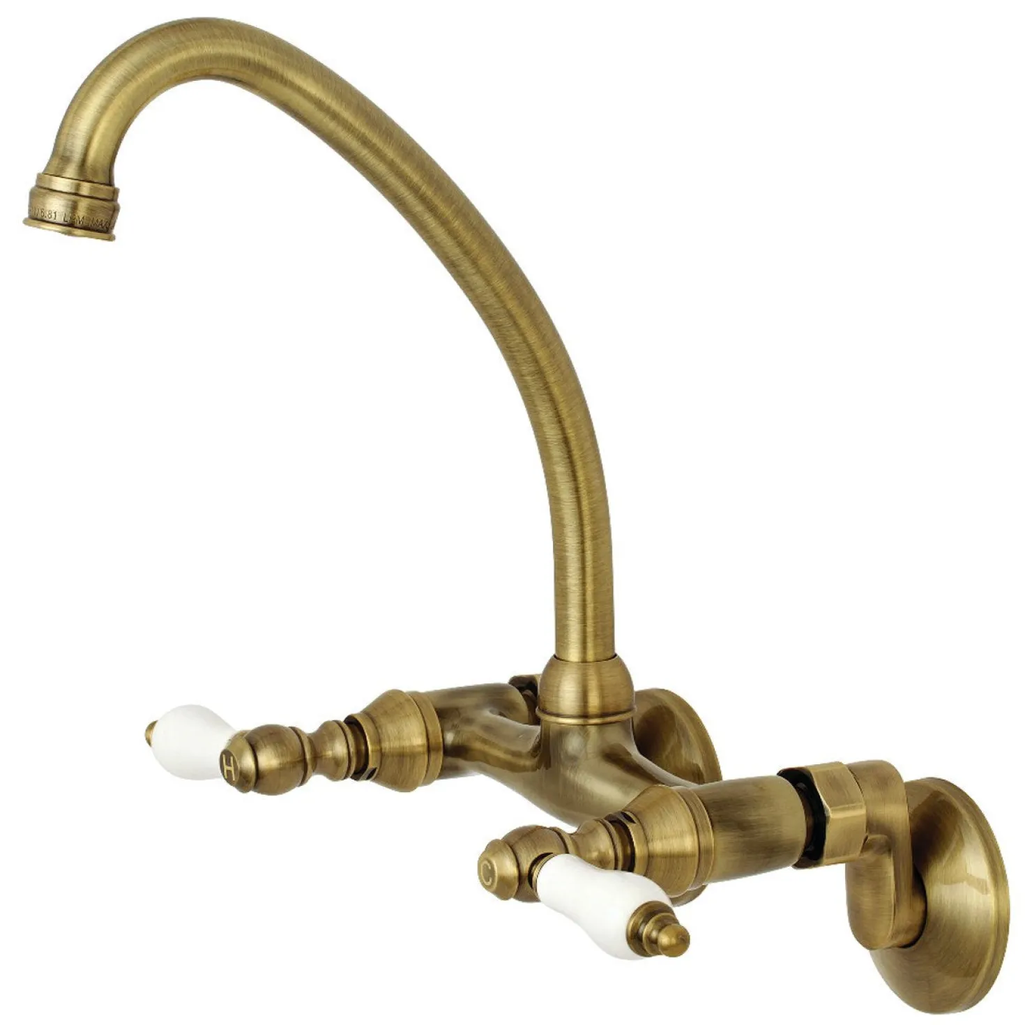 Kingston Brass Wall Mount 2-Handle Kitchen Faucet