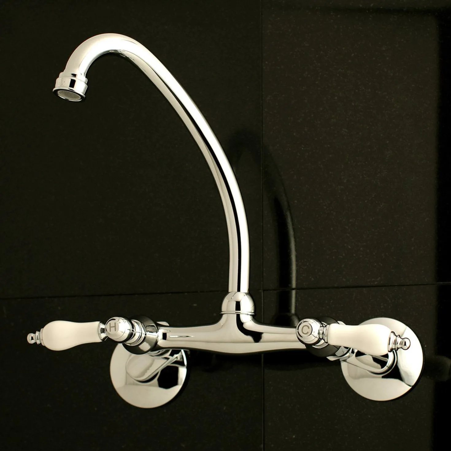 Kingston Brass Wall Mount 2-Handle Kitchen Faucet