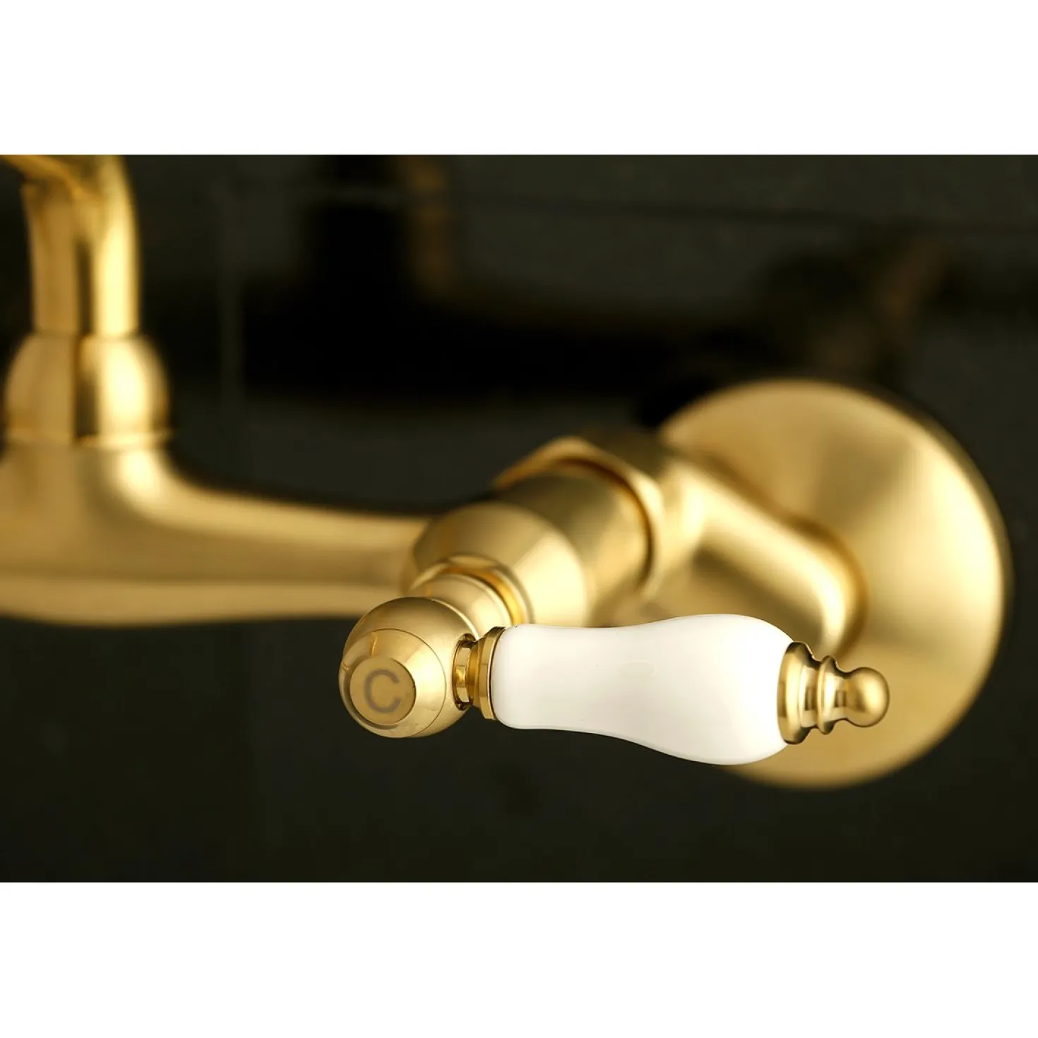 Kingston Brass Wall Mount 2-Handle Kitchen Faucet