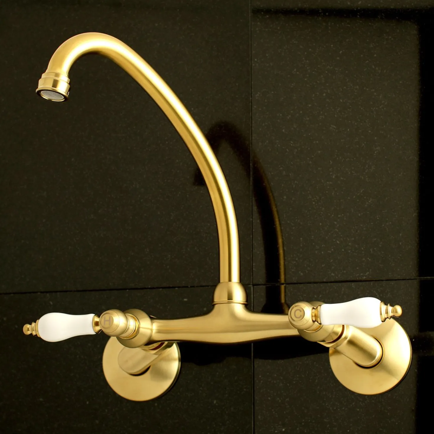 Kingston Brass Wall Mount 2-Handle Kitchen Faucet