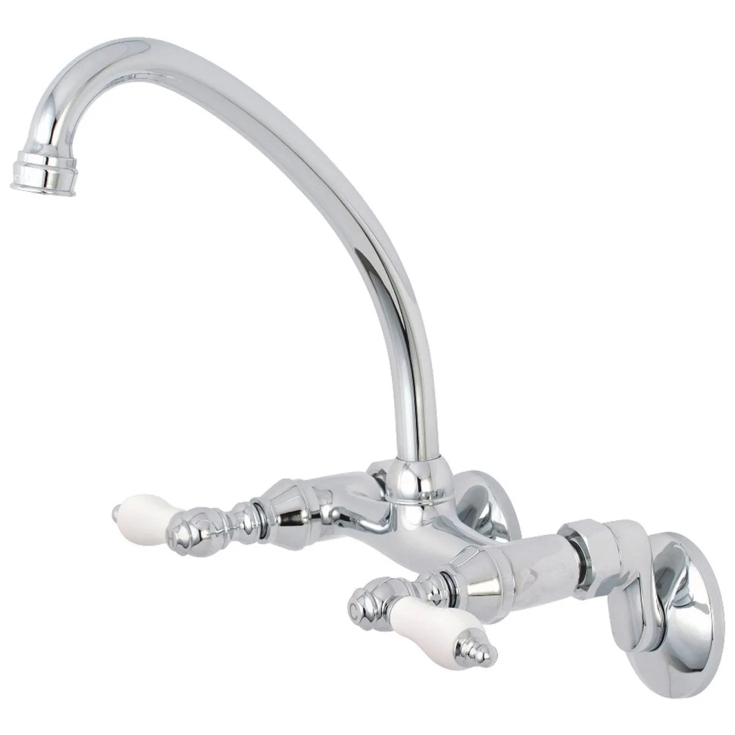 Kingston Brass Wall Mount 2-Handle Kitchen Faucet