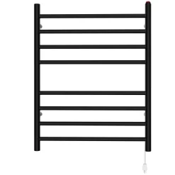 Kingston Brass Wall Mount Hardwired or Plug-In Towel Warmer in Matte Black