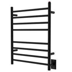 Kingston Brass Wall Mount Hardwired or Plug-In Towel Warmer in Matte Black