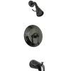 Kingston Brass Water Onyx NB3630AL Pressure Balanced Tub and Shower Faucet with Metal Lever Handle