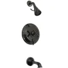 Kingston Brass Water Onyx NB36300AX Pressure Balanced Tub and Shower faucet with Metal Cross Handle and Vintage Spout