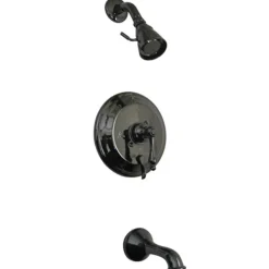 Kingston Brass Water Onyx NB36300AL Pressure Balanced Tub and Shower Faucet with Metal Lever Handle and Vintage Spout