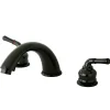 Kingston Brass Water Onyx Roman Tub Faucet in Black Stainless Steel
