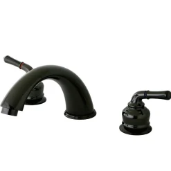 Kingston Brass Water Onyx Roman Tub Faucet in Black Stainless Steel