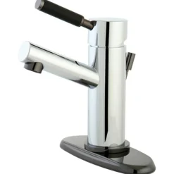 Kingston Brass Water Onyx Single Lever Lavatory Faucet with Brass Pop Up