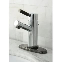 Kingston Brass Water Onyx Single Lever Lavatory Faucet with Brass Pop Up