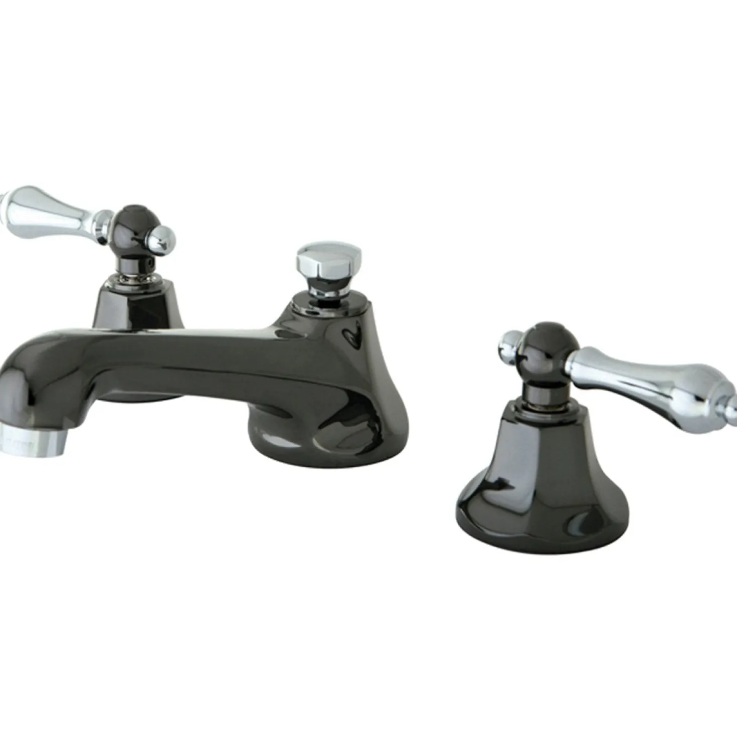 Kingston Brass Water Onyx 8" to 16" Widespread Three Hole Lavatory Faucet with Brass Pop-up Drain