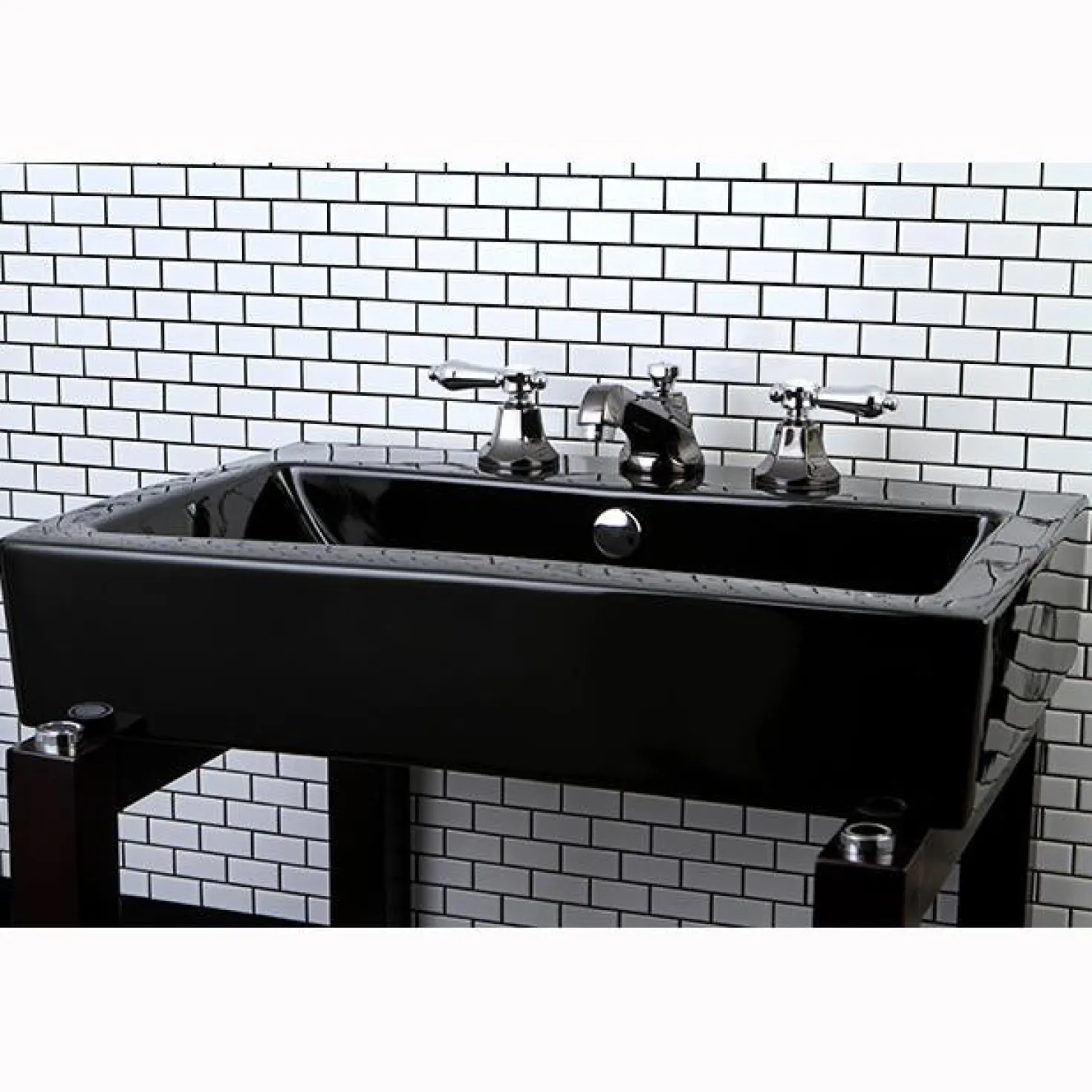 Kingston Brass Water Onyx Widespread Lavatory Faucet with Brass Pop-up Drain