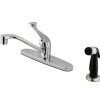 Kingston Brass Water Saving Chatham Centerset Kitchen Faucet with Single Lever Handle and Black Side Sprayer