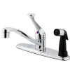 Kingston Brass Water Saving Chatham Centerset Kitchen Faucet with Single Lever Handle and Black Deck Sprayer