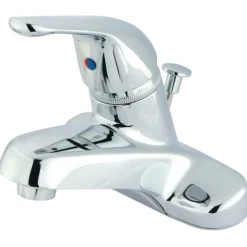 Kingston Brass Water Saving Chatham Centerset Lavatory Faucet with Single Lever Handle and ABS Pop-up