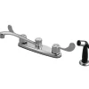 Kingston Brass Water Saving Magellan Centerset Kitchen Faucet with Blade Handles and Sprayer
