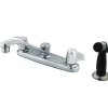 Kingston Brass Water Saving Magellan Centerset Kitchen Faucet with Canopy Handles and Side Sprayer