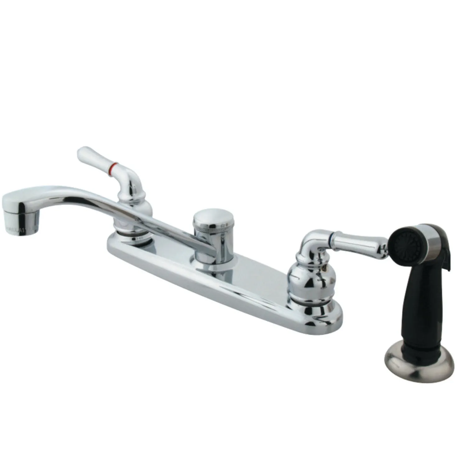 Kingston Brass Water Saving Magellan Centerset Kitchen Faucet with Lever Handles and Sprayer