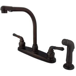 Kingston Brass Water Saving Magellan Centerset Kitchen Faucet with Matching Side Sprayer