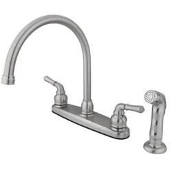 Kingston Brass Water Saving Magellan Centerset Kitchen Faucet with Matching Sprayer
